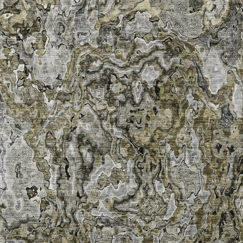 Brown Beige And Tan Abstract Washable Indoor Outdoor Area Rug Photo 6