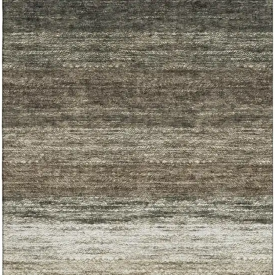 Brown Beige And Tan Ombre Washable Area Rug With UV Protection Photo 3