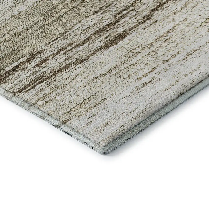 Brown Beige And Tan Ombre Washable Area Rug With UV Protection Photo 8