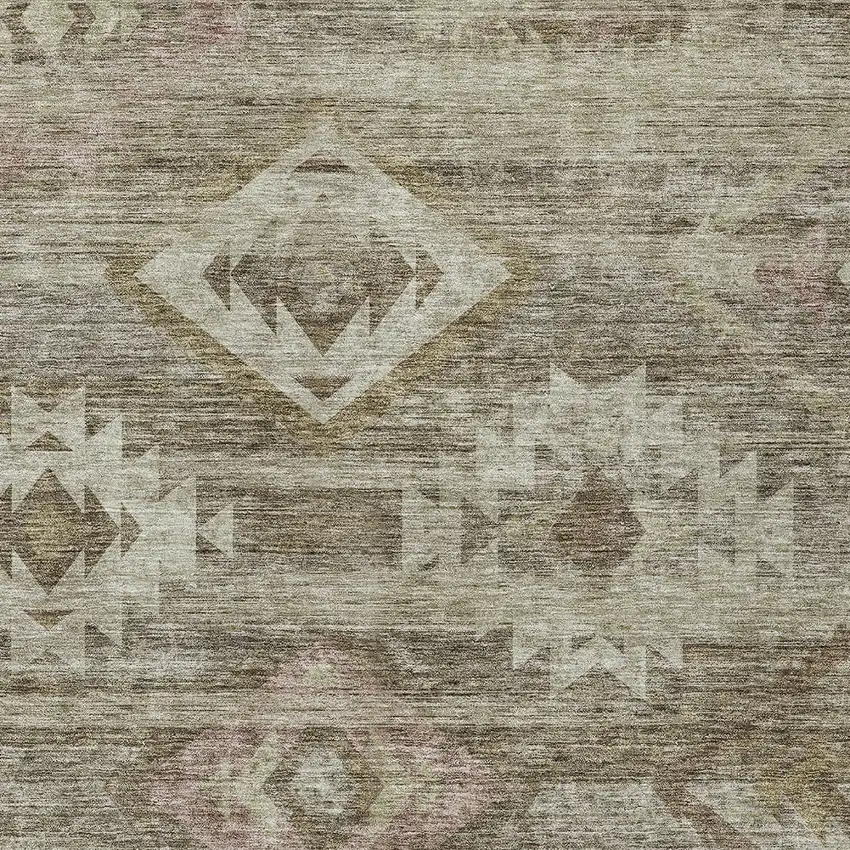 Brown Beige And Tan Southwestern Washable Indoor Outdoor Area Rug Photo 6