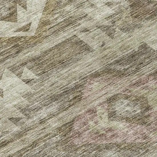 Brown Beige And Tan Southwestern Washable Indoor Outdoor Area Rug Photo 8