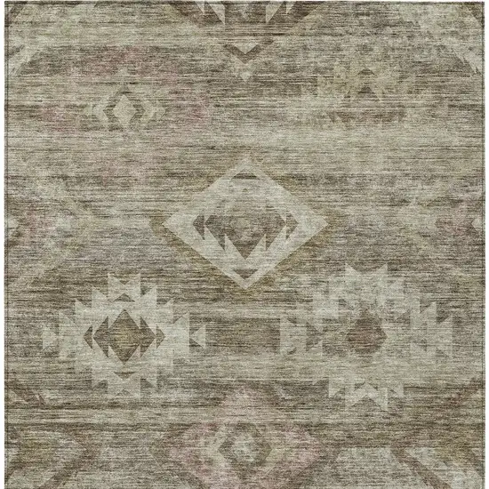 Brown Beige And Tan Southwestern Washable Indoor Outdoor Area Rug Photo 7