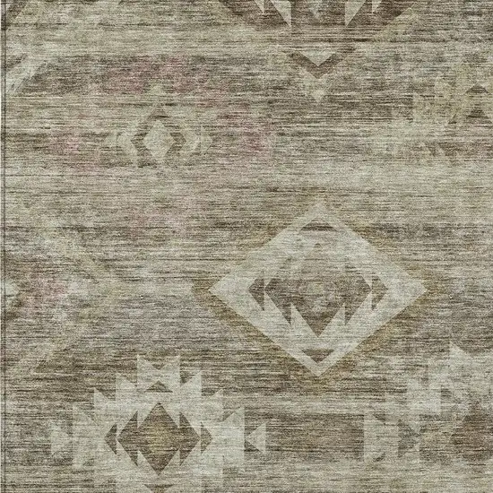 Brown Beige And Tan Southwestern Washable Indoor Outdoor Area Rug Photo 6