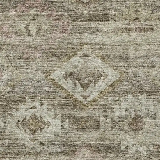 Brown Beige And Tan Southwestern Washable Indoor Outdoor Area Rug Photo 6