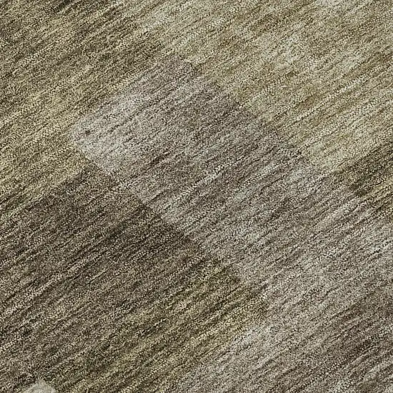 Brown Beige And Taupe Abstract Geometric Washable Area Rug With UV Protection Photo 9