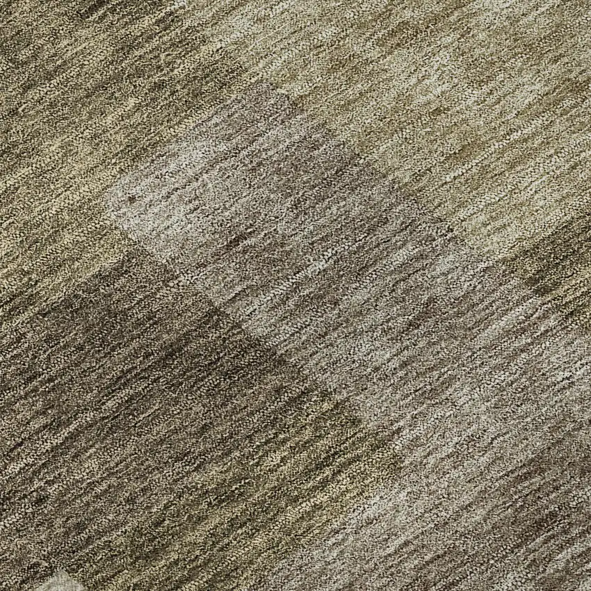 Brown Beige And Taupe Abstract Geometric Washable Area Rug With UV Protection Photo 9