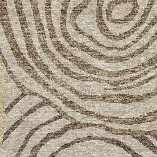 Brown Beige And Taupe Abstract Washable Area Rug With UV Protection Photo 3
