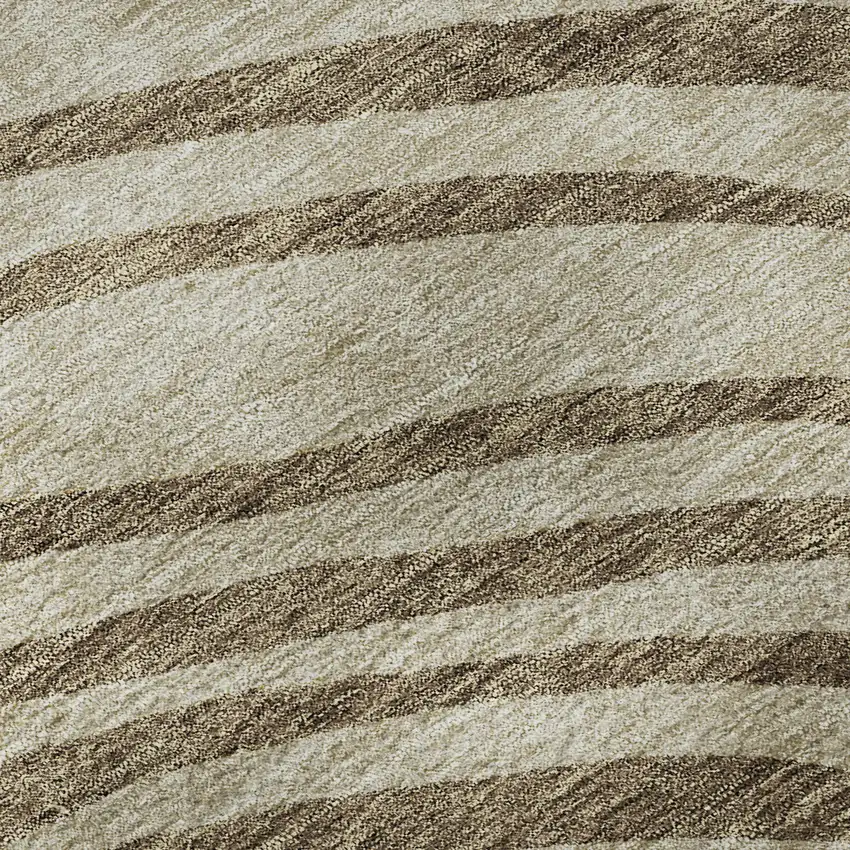 Brown Beige And Taupe Abstract Washable Area Rug With UV Protection Photo 9