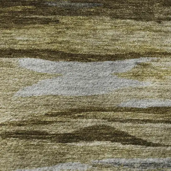 Brown Beige And Taupe Abstract Washable Area Rug With UV Protection Photo 8