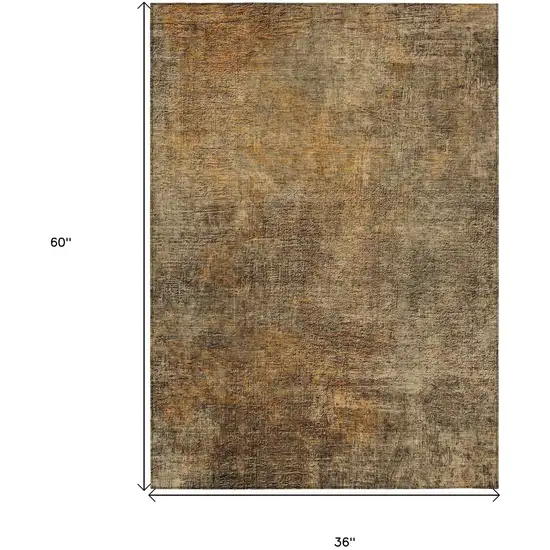 Brown Beige And Taupe Abstract Washable Indoor Outdoor Area Rug Photo 3