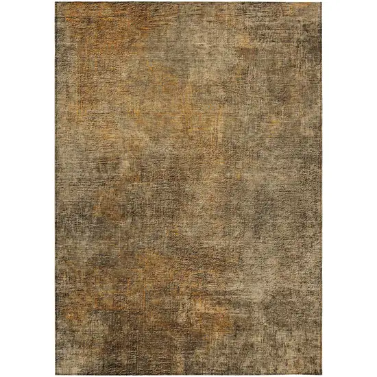 Brown Beige And Taupe Abstract Washable Indoor Outdoor Area Rug Photo 2
