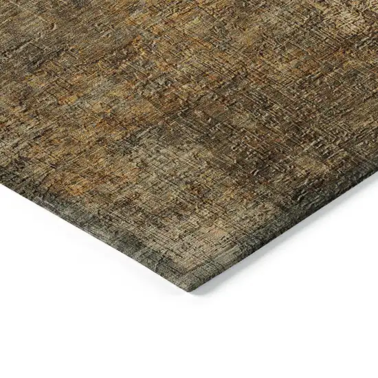 Brown Beige And Taupe Abstract Washable Indoor Outdoor Area Rug Photo 4