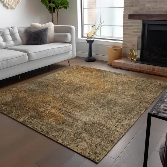 Brown Beige And Taupe Abstract Washable Indoor Outdoor Area Rug Photo 8