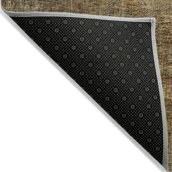 Brown Beige And Taupe Abstract Washable Indoor Outdoor Area Rug Photo 4