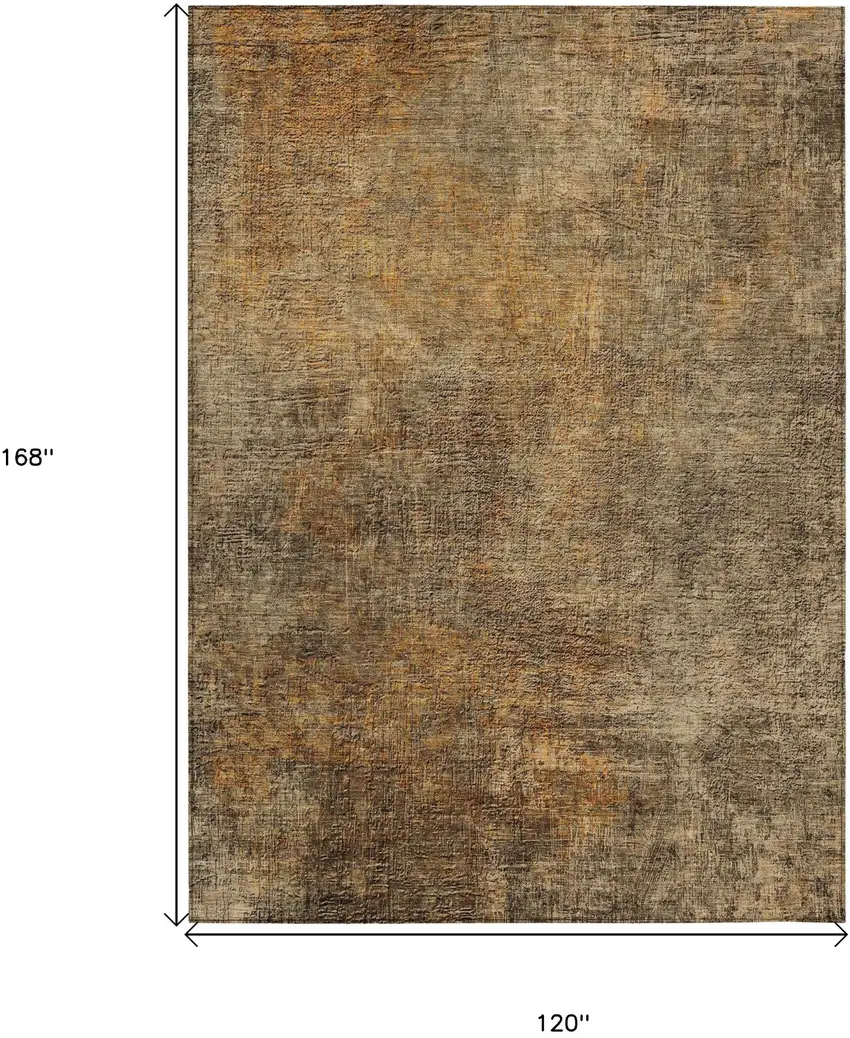 Brown Beige And Taupe Abstract Washable Indoor Outdoor Area Rug Photo 3