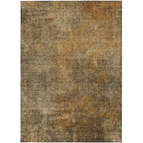 Brown Beige And Taupe Abstract Washable Indoor Outdoor Area Rug Photo 6