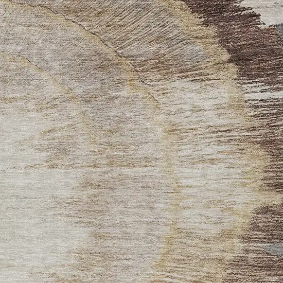 Brown Beige And Taupe Abstract Washable Indoor Outdoor Area Rug Photo 5