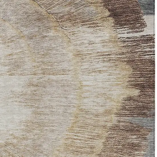 Brown Beige And Taupe Abstract Washable Indoor Outdoor Area Rug Photo 5