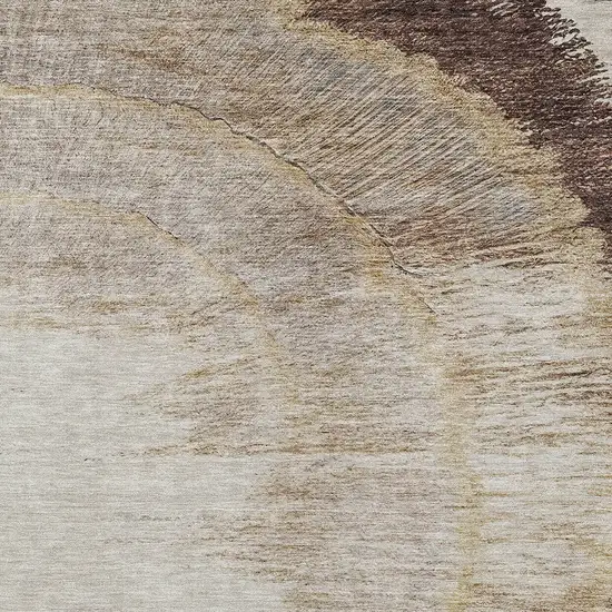 Brown Beige And Taupe Abstract Washable Indoor Outdoor Area Rug Photo 5