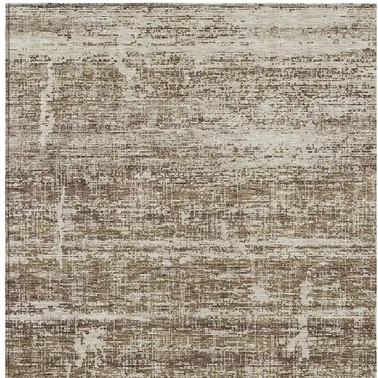 Brown Beige And Taupe Abstract Washable Indoor Outdoor Area Rug Photo 4