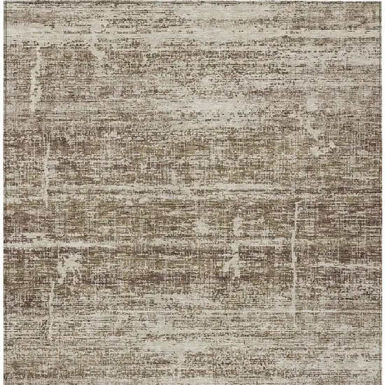 Brown Beige And Taupe Abstract Washable Indoor Outdoor Area Rug Photo 5