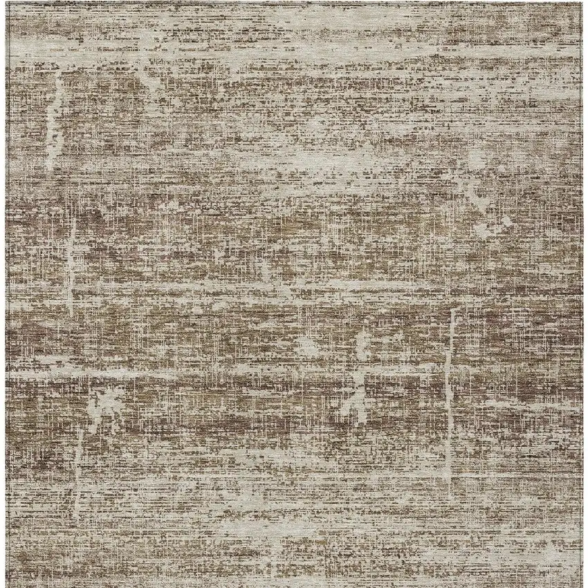 Brown Beige And Taupe Abstract Washable Indoor Outdoor Area Rug Photo 5