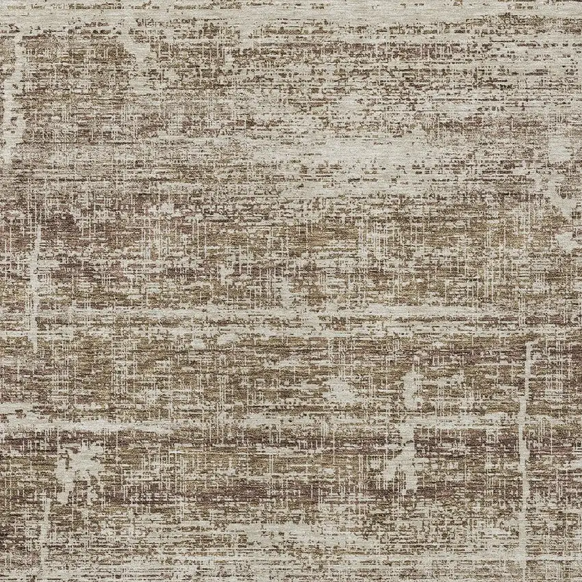 Brown Beige And Taupe Abstract Washable Indoor Outdoor Area Rug Photo 6
