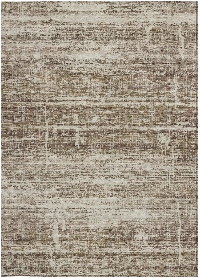 Brown Beige And Taupe Abstract Washable Indoor Outdoor Area Rug Photo 5