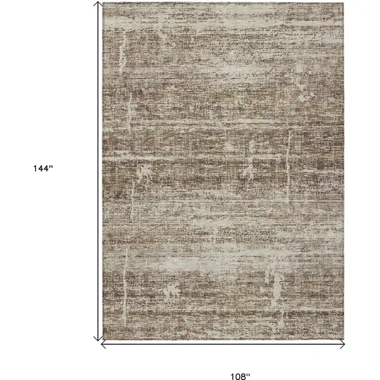 Brown Beige And Taupe Abstract Washable Indoor Outdoor Area Rug Photo 3