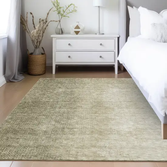 Brown Beige And Taupe Abstract Washable Indoor Outdoor Area Rug Photo 9