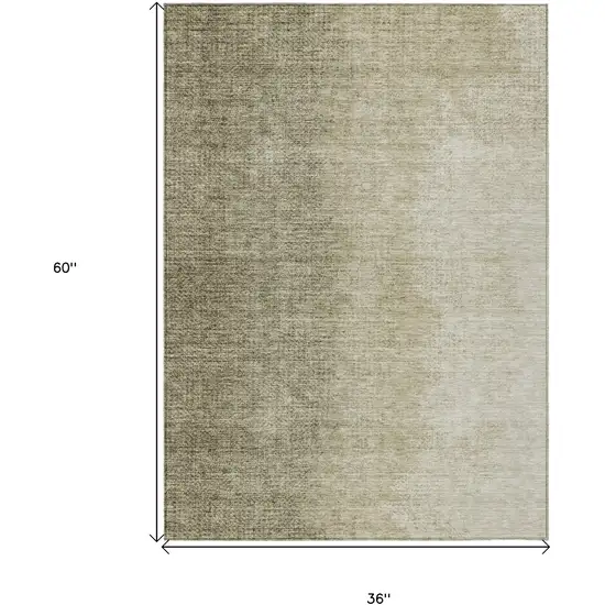 Brown Beige And Taupe Abstract Washable Indoor Outdoor Area Rug Photo 3
