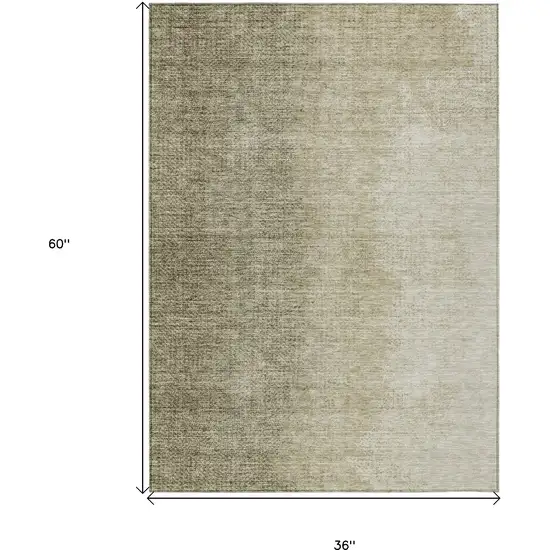Brown Beige And Taupe Abstract Washable Indoor Outdoor Area Rug Photo 3