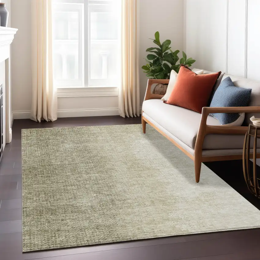 Brown Beige And Taupe Abstract Washable Indoor Outdoor Area Rug Photo 9