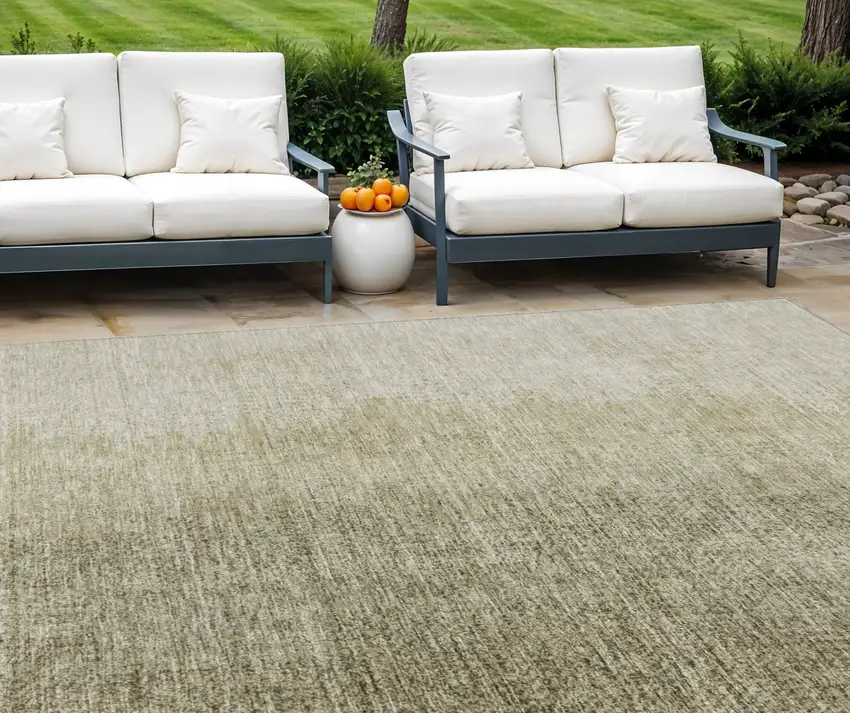 Brown Beige And Taupe Abstract Washable Indoor Outdoor Area Rug Photo 1