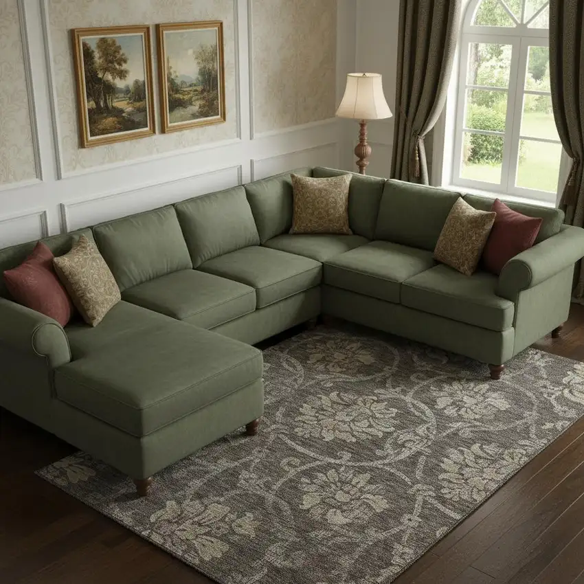 Brown Beige And Taupe Floral Washable Area Rug With UV Protection Photo 1