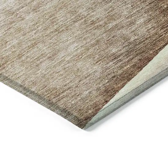 Brown Beige And Taupe Floral Washable Indoor Outdoor Area Rug Photo 2