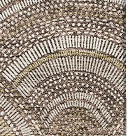 Brown Beige And Taupe Geometric Washable Area Rug With UV Protection Photo 2