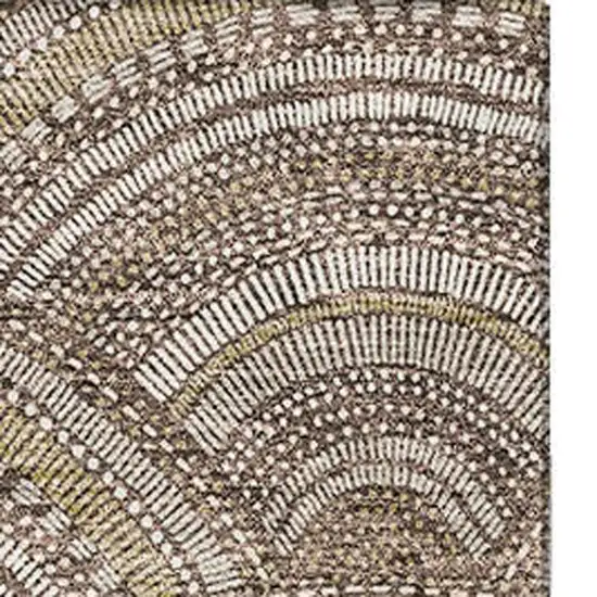 Brown Beige And Taupe Geometric Washable Area Rug With UV Protection Photo 3