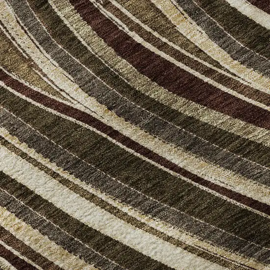 Brown Beige And Taupe Marble Washable Area Rug With UV Protection Photo 9