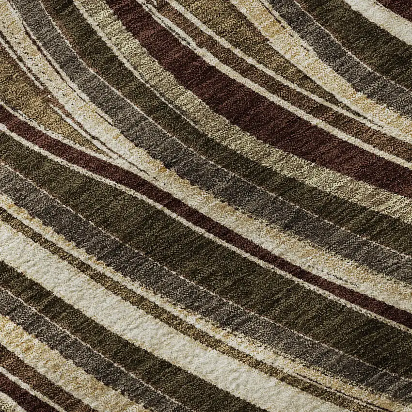 Brown Beige And Taupe Marble Washable Area Rug With UV Protection Photo 9