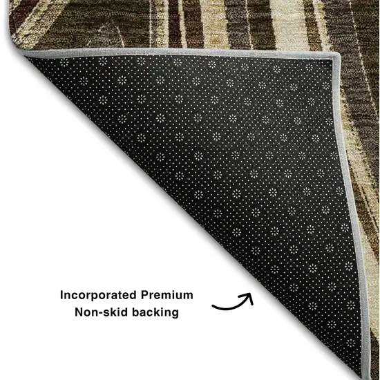 Brown Beige And Taupe Marble Washable Area Rug With UV Protection Photo 7