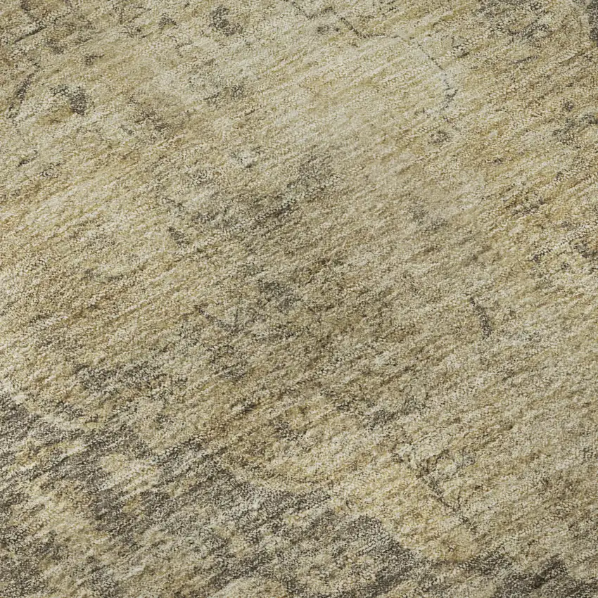 Brown Beige And Taupe Medallion Washable Area Rug With UV Protection Photo 7