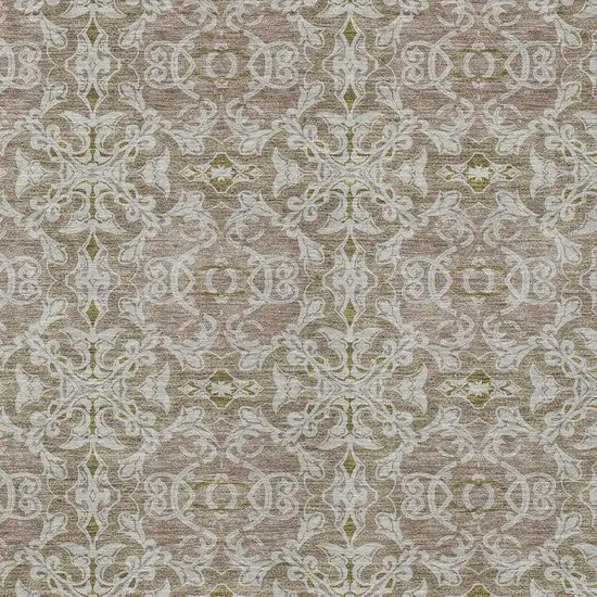 Brown Beige And Taupe Medallion Washable Indoor Outdoor Area Rug Photo 6