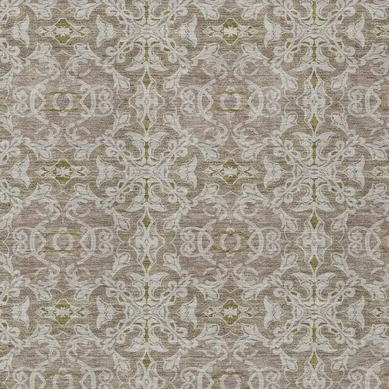 Brown Beige And Taupe Medallion Washable Indoor Outdoor Area Rug Photo 6