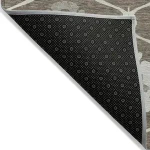 Photo of Brown Beige And Taupe Medallion Washable Indoor Outdoor Area Rug