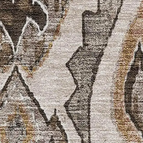 Brown Beige And Taupe Moroccan Washable Area Rug With UV Protection Photo 3