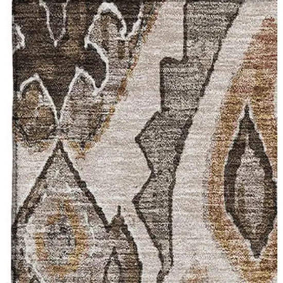 Brown Beige And Taupe Moroccan Washable Area Rug With UV Protection Photo 4