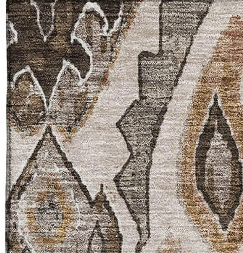 Brown Beige And Taupe Moroccan Washable Area Rug With UV Protection Photo 4