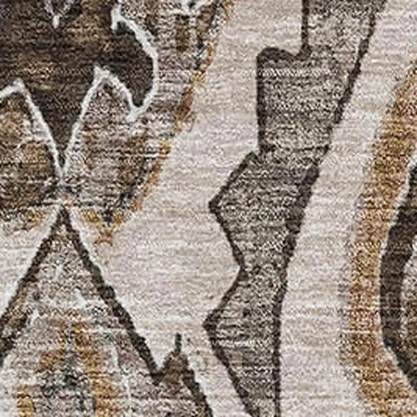 Brown Beige And Taupe Moroccan Washable Area Rug With UV Protection Photo 3