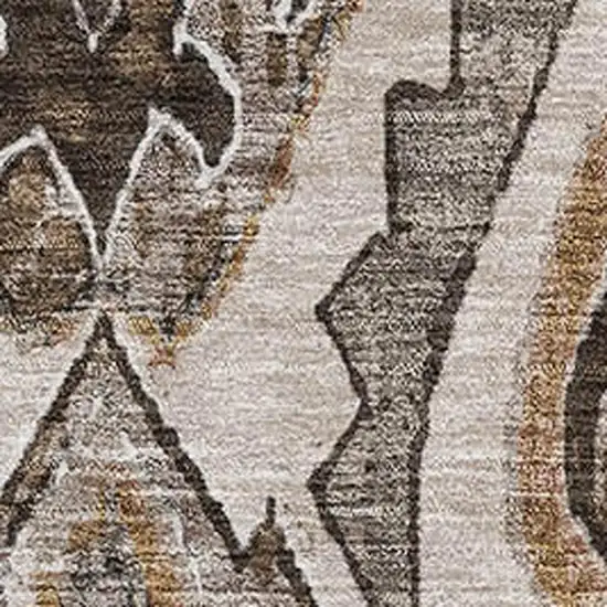 Brown Beige And Taupe Moroccan Washable Area Rug With UV Protection Photo 3